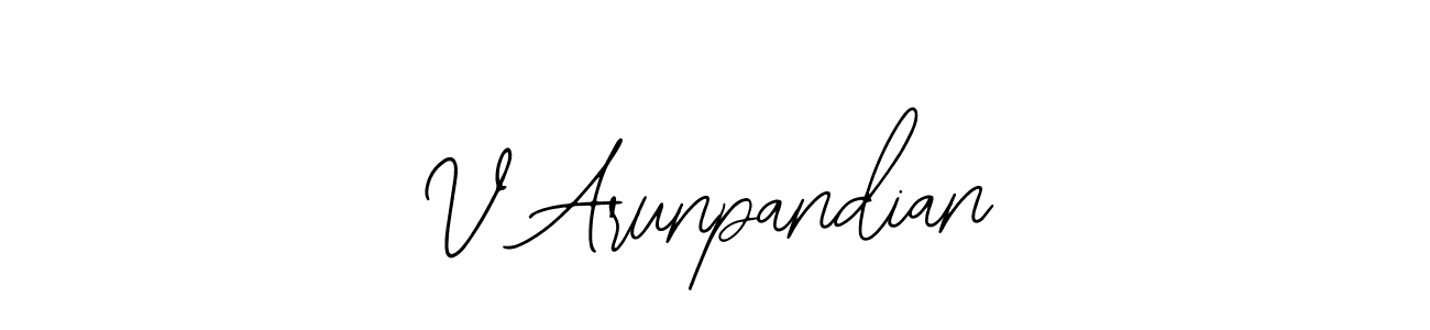 Design your own signature with our free online signature maker. With this signature software, you can create a handwritten (Bearetta-2O07w) signature for name V Arunpandian. V Arunpandian signature style 12 images and pictures png